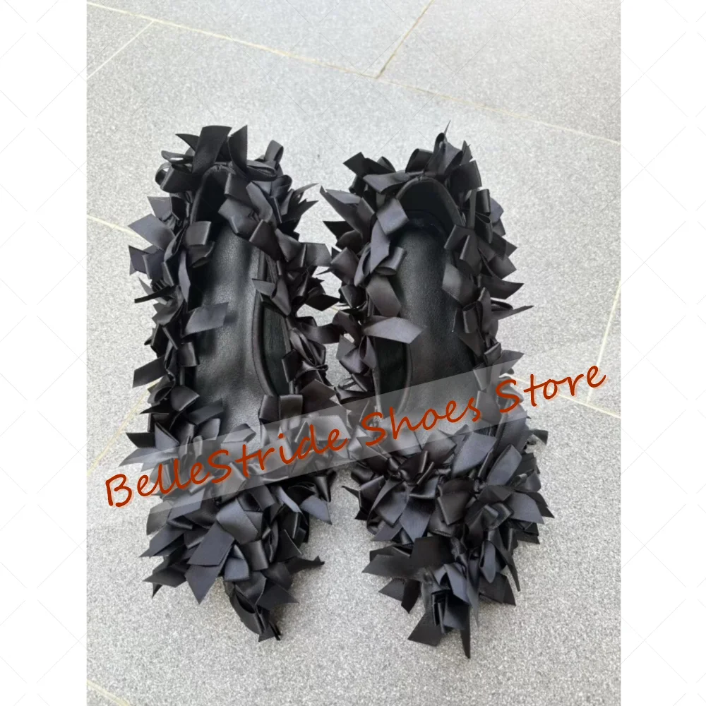 Black Pointed Toe Bow knot Decor Pumps Fashion Women Shoes Stilettos High Heels Party Banquet Dating 2025 Zapatos Para Mujere