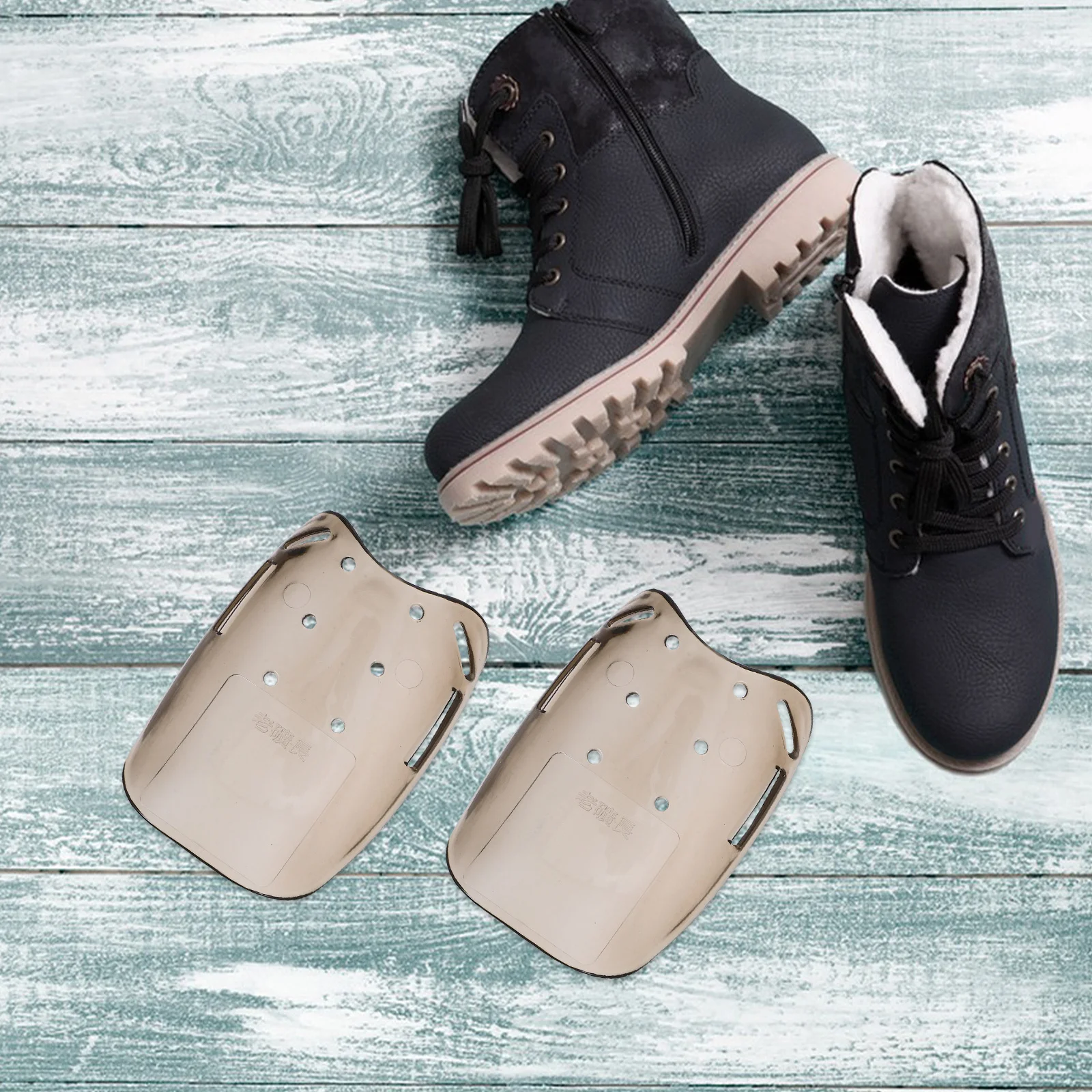 

2 Pcs Anti-smash Foot Cover Safety Shoes Boots Plate Covers Guard Protector Abs Guards for Work