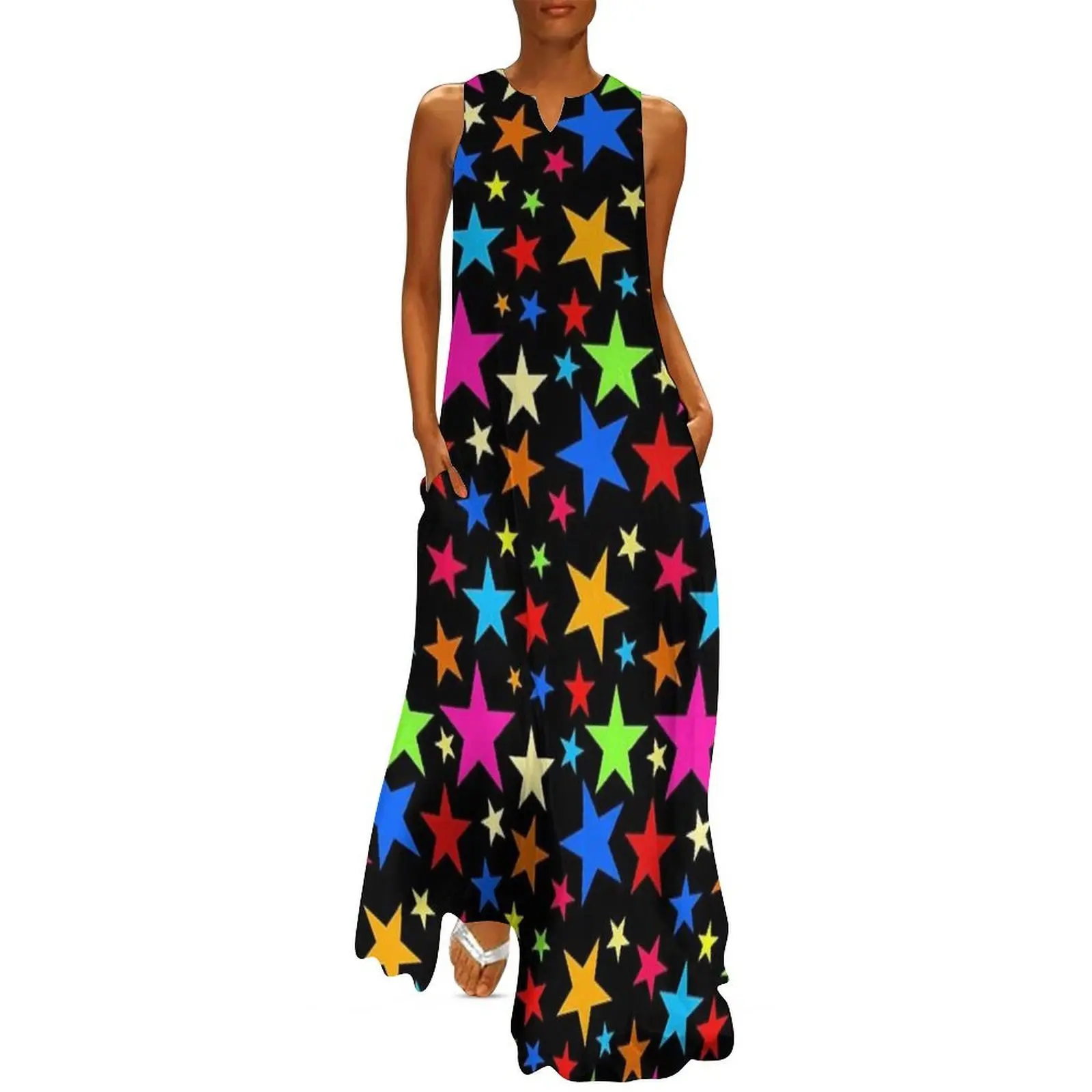 

Colorful star pattern Long Dress women's fashion dresses Women's evening dress dresses for womens women's elegant loose dresses