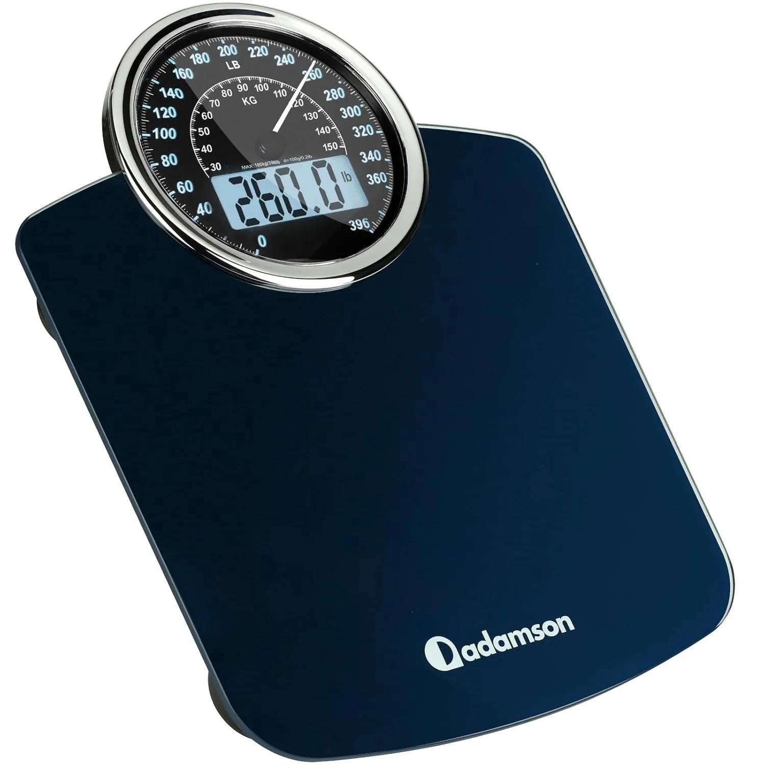 

2-in-1 Analog & Digital Weighing Scale for Body Weight up to 400lbs - Thick Tempered Glass - Extra Large Display - Easy to Read
