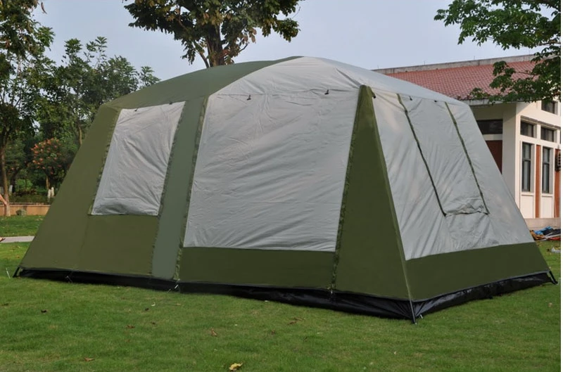 Outdoor Camping Tent Waterproof Extra Large Space 8-12 Persons Family Camping Tent With 2 Rooms 1 Living Room