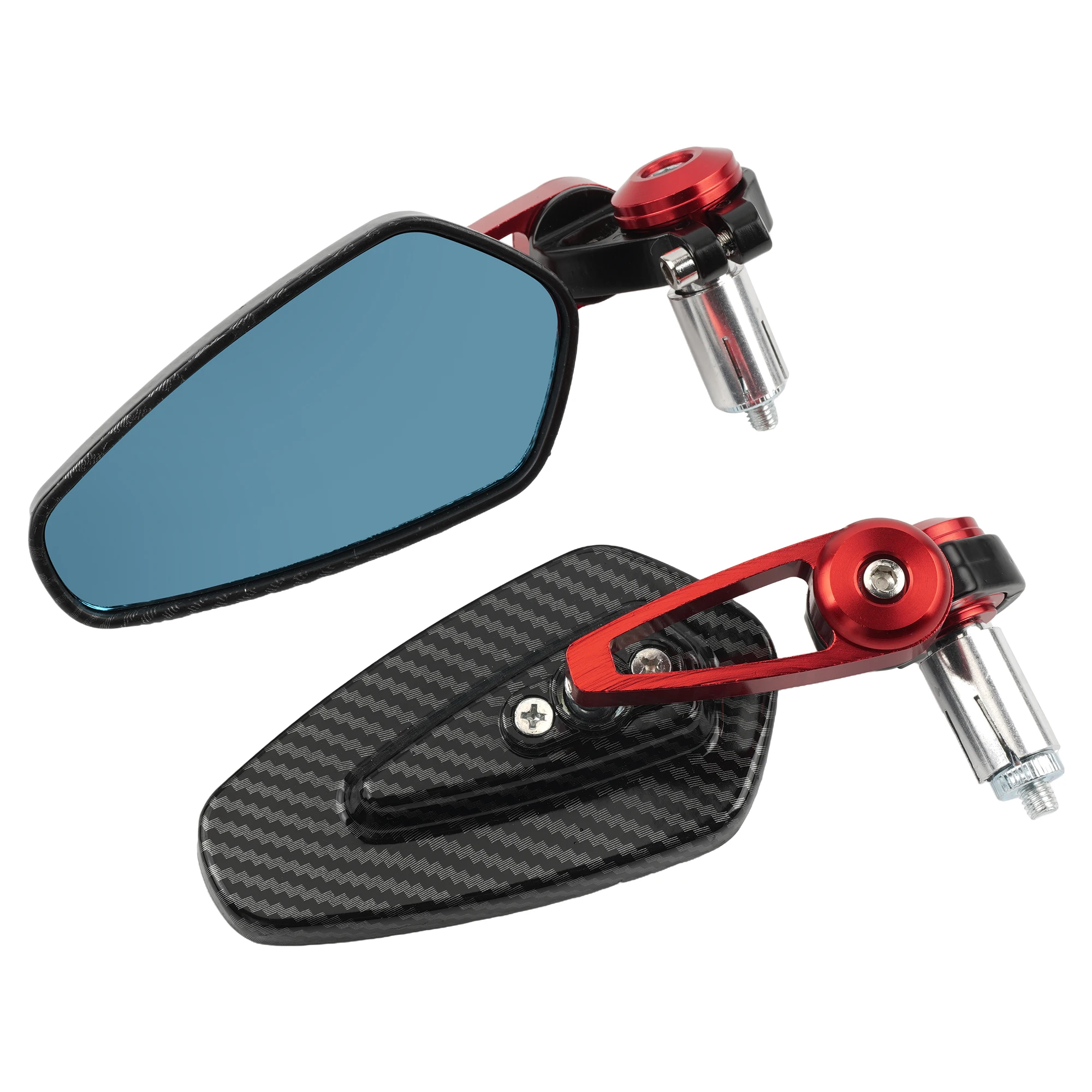 Motorcycle Rearview Mirror Carbon Fiber 360 Rotation  Inverted Rear Mirror  Pattern Handlebar Universal Motorbike Accessories