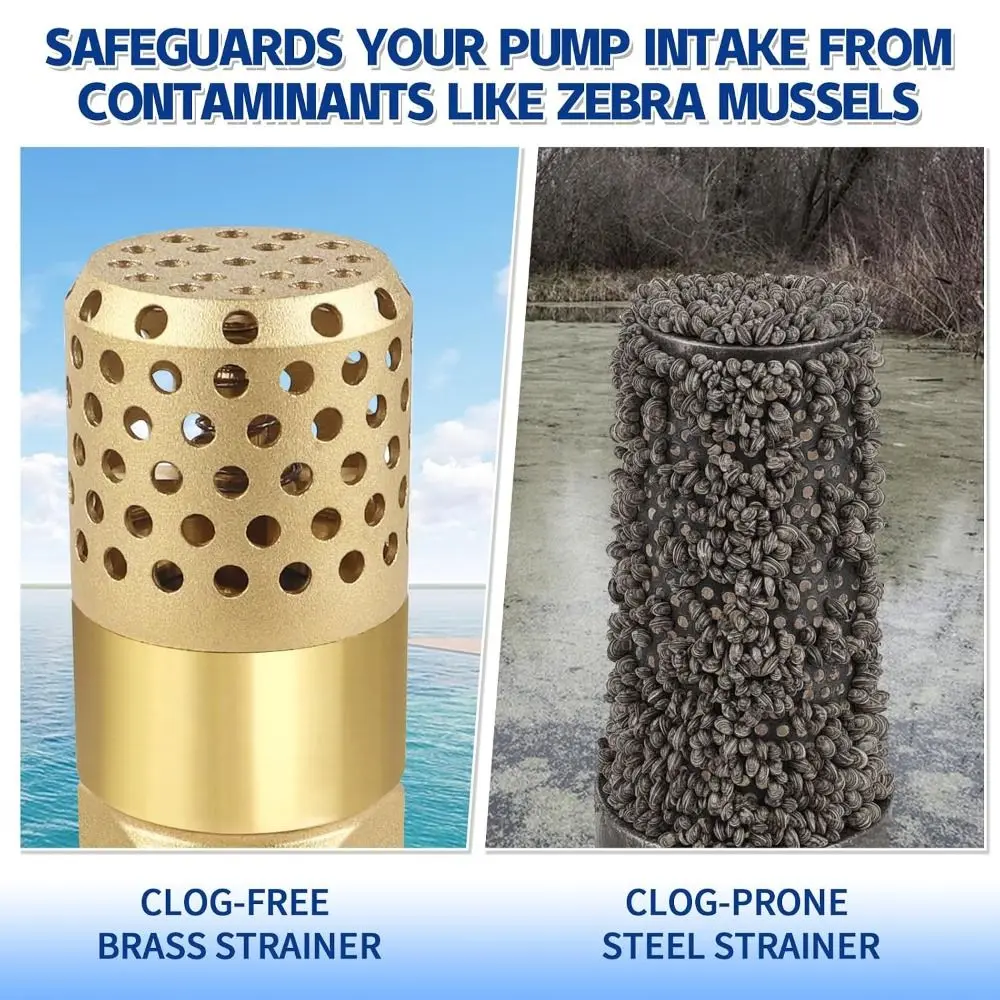 Leak‑Proof Brass Body Foot Valve Hollow Perforated Female Thread Water Strainer Thickened Suction Valve Water Pump