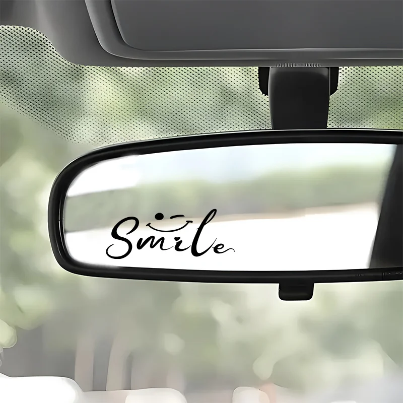 Smiley Face Mirror Sticker Glossy Waterproof Smile Decal For Car Truck Motorcycle Laptop Auto Styling Accessories Gift