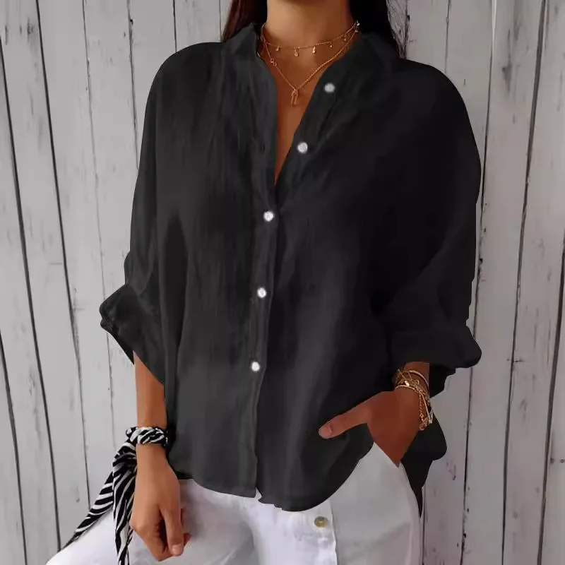 

Commuter Cotton And Linen Back Lace-up Design Shirt 2025 Autumn And Winter New Clothing Fashion High Street Women's Clothing