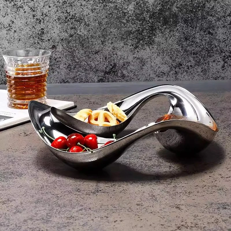 

Stainless steel dried fruit plate candy box snack plate living room dining table TV cabinet home decoration
