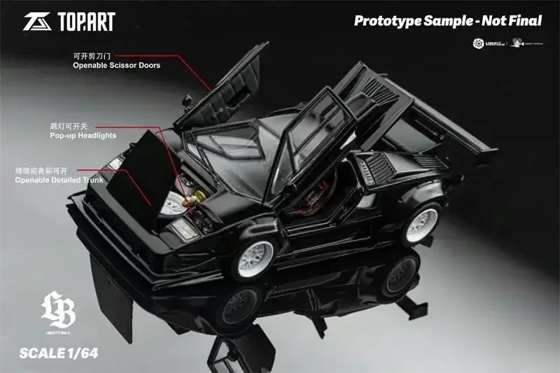 

Top.Art 1:64 LBWK Countach LiberyWalk MDX Pearl Black Malaysian Edition Diecast Collector's Vehicle Model Car