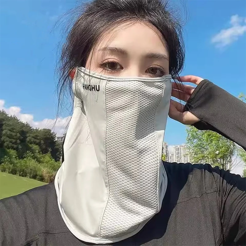 Sun Protection Mask Mesh Breathable Ear Loop Mask Elastic Sunscreen AntiUV Face Covering Thin Breathable Sports Neck Gaiter