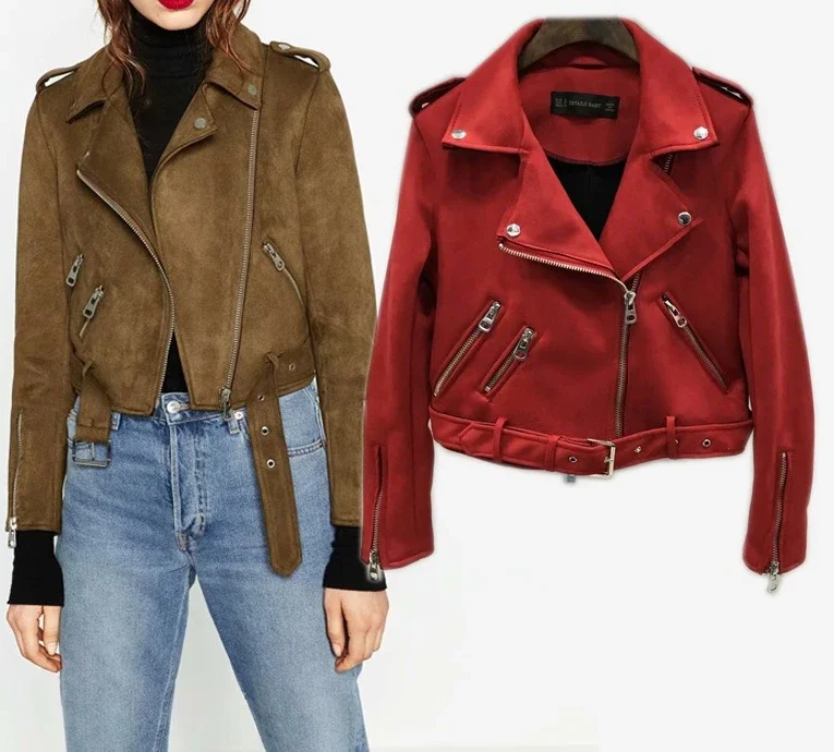 

Fall New Style Slim-fit Zipper-embroidered Suede Jacket - Short Style Women's Leather Coat Jacket Women