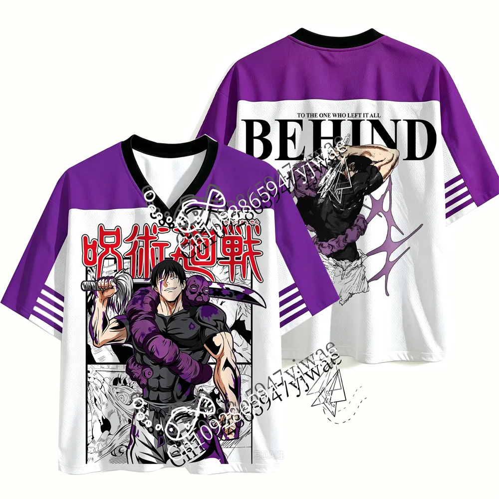 Jujutsu Kaisen Toji Gojo Sukuna Choso 3d Printed Jersey V-Neck Fashionable Streetwear Anime Fans Tee Summer Men Women T-shirts