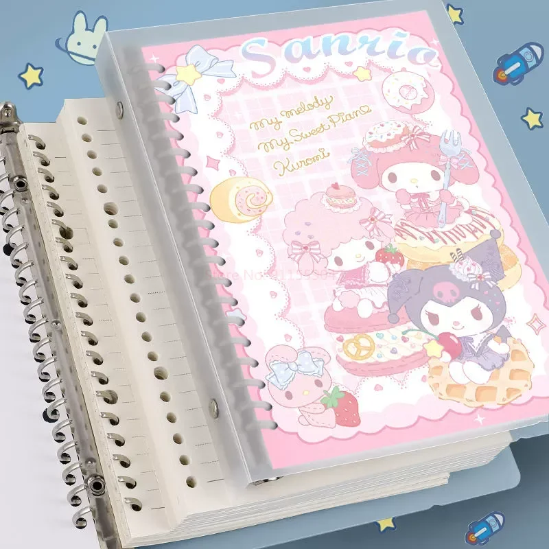 A5/b5 Sanrio Kuromi Cinnamoroll luźny liść studencka odpinana książka z wyłożonym notatnikiem w szachownicę sprzedaż hurtowa