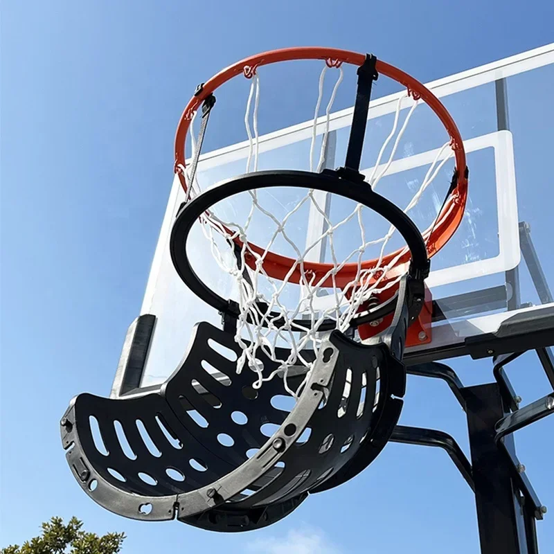 Basketball Return Attachment System 360 Degree Rotatable Basketball Hoop Rebounder