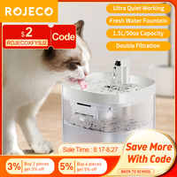 ROJECO Smart Cat Water Fountain Automatic Pet Water Dispenser For Cats Dog Drinking Purifier Fountain with Recirculate Filters
