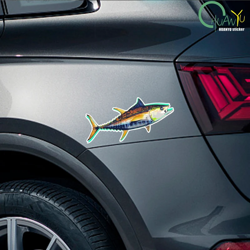 Funky Tuna Fish Car Sticker Outdoor Fishing Boat Kayak Toolbox Decal Sea Animal Fish Waterproof Stickers