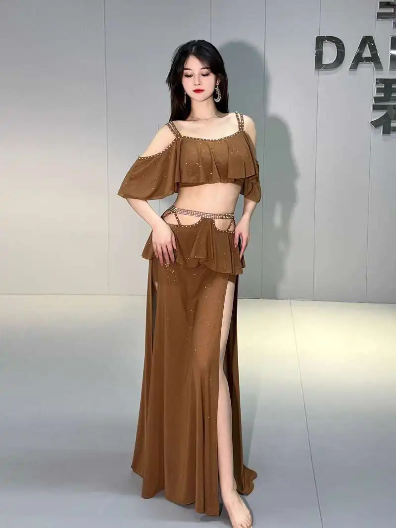 

Dancer Niche Design Belly Dance Costume 2023 New Autumn Winter Mesh Practice Outfit Set Class Uniform