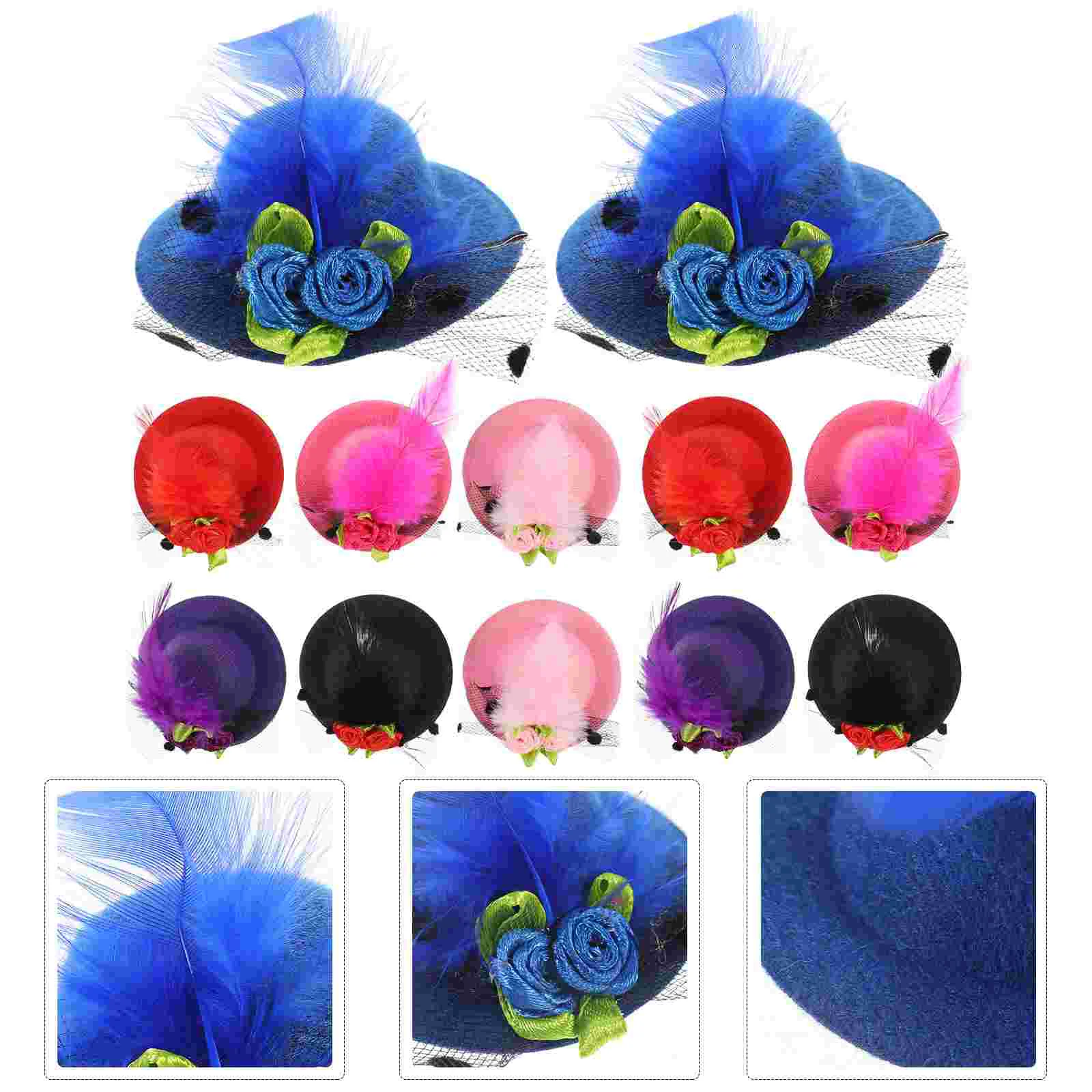 

12 Pcs Hat Hair Pins Bridal Bobby for Women Girl Kids Headbands Bride Headdress Puff Sleeves Clip