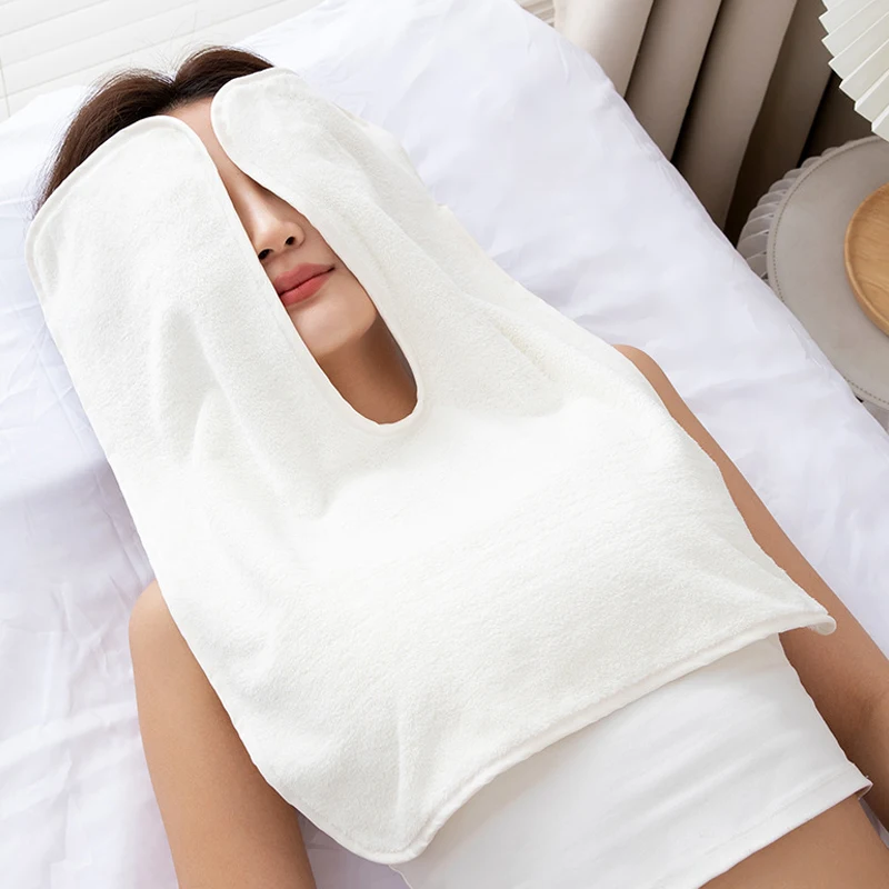 ผ้าขนหนูไมโครไฟเบอร์สำหรับร้านเสริมสวย ดูแลผิวหน้า นวด สปา ผ้าขนหนูสำหรับทำทรีทเมนต์ผิวหน้า รูปทรงตัวยู สำหรับช่างเสริมสวย อุปกรณ์ดูแลผิวหน้า