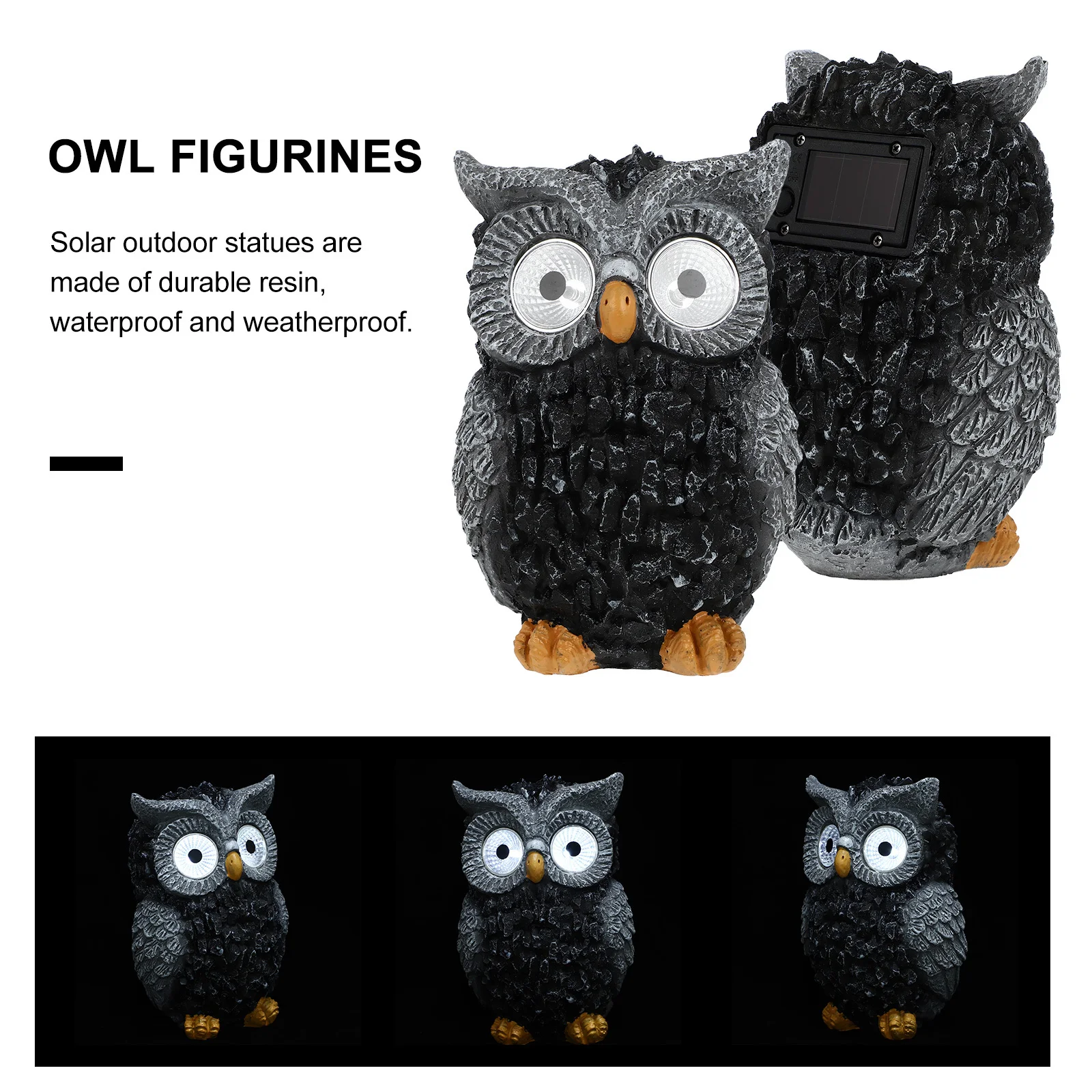 الراتنج الشمسية البومة حديقة تمثال مضاءة النحت في الهواء الطلق لساحة الحديقة فناء المشهد الزخرفية تعزيز البومة التماثيل