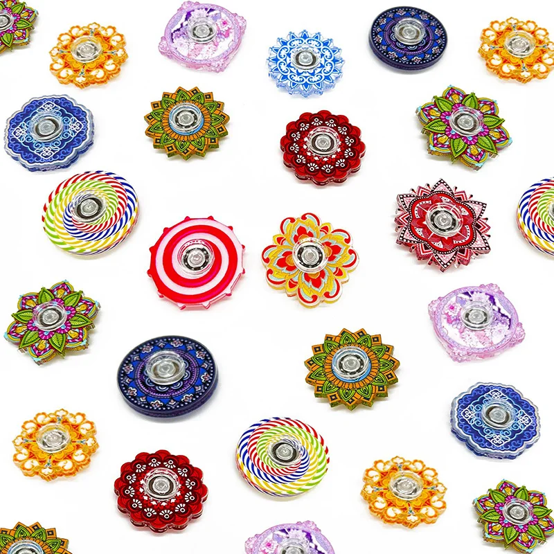 5/10/20/30 Stück Kreatives Mandala Graffiti Retro-Stil Fingerspitzen-Gyroskop Farbiges Kleines Gyroskop Stressabbauendes Spielzeug Party-Geschenke – Detail 2