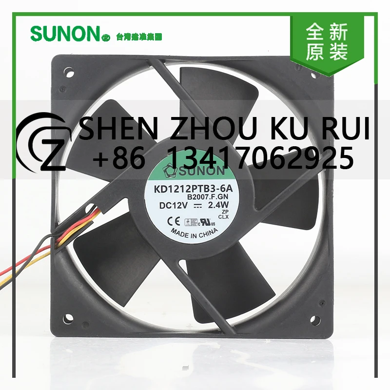 

Новый оригинальный Sunon 5 В 24 В 48 В DC12V 2,4 Вт AC EC 12025 120X120X25MM 12 см инверторный сервер бесшумный трехпроводной охлаждающий вентилятор KD1212PTB3-6A