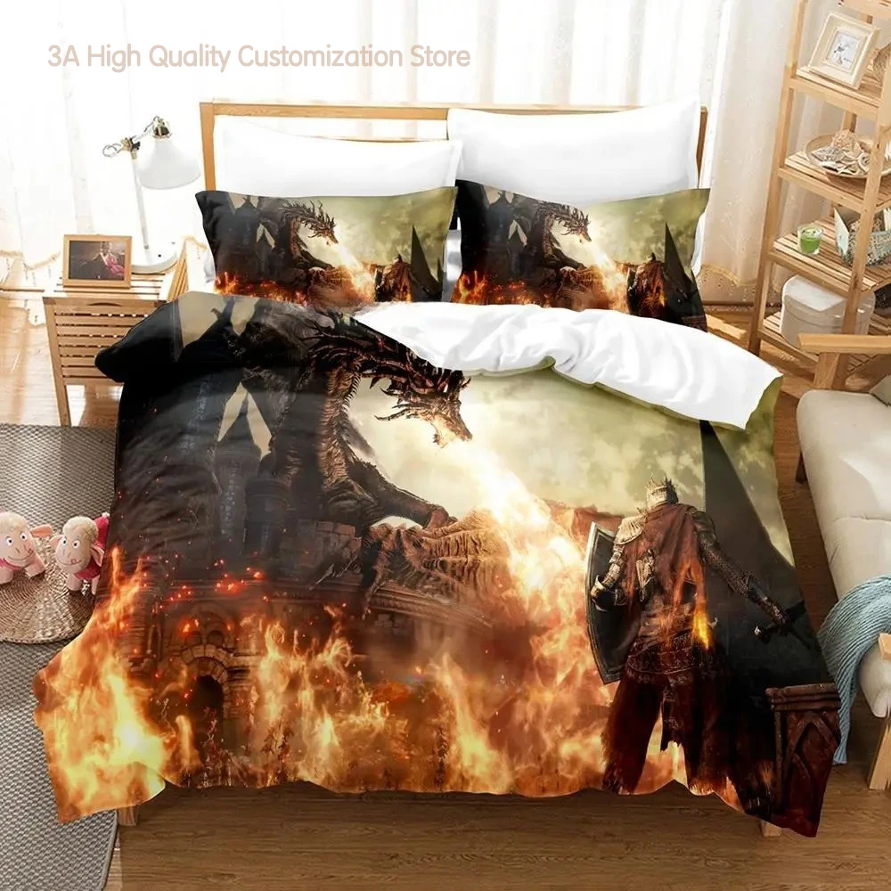 

Комплект постельного белья Dark Souls 3 Single Twin Full Queen King Size, комплект постельного белья для взрослых и мальчиков, комплекты пододеяльников с 3D принтом, комплект простыней в стиле аниме