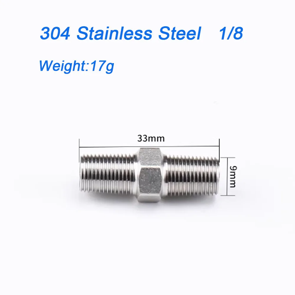 1Pcs Hex Nipple Union 304 Stainless Pipe Fitting Coupler water oil air Thread Adapter Coupler Plumbing Fittings Bathroom