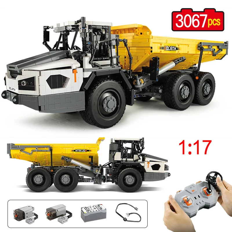 3067pcs City RC Articulated Dump Car Building Blocks Remote Control Engineering Truck Vehicle Toys for Kids Gifts