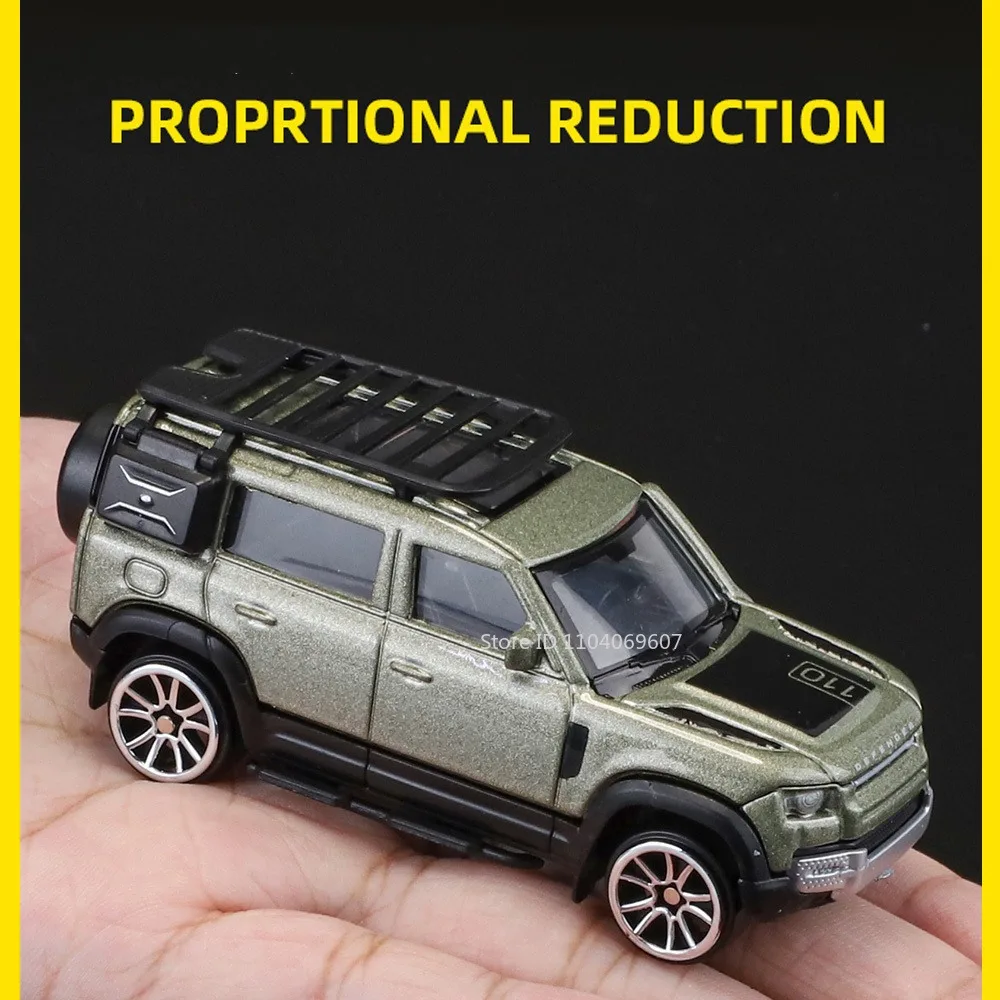 1:64 Land Rover Defender Car Toy Models Alloy Diecast Miniature Off-road Vehicles Shock Absorption Slide Forward for Kids Gifts