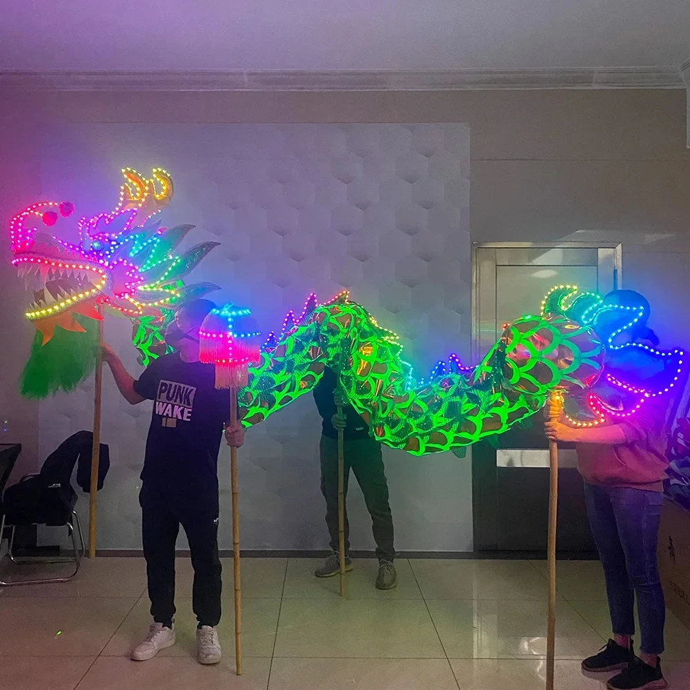 LED lightup Dragon Jump Leap Dancing Performance Props Amusement Celebration Chinese Traditional Program New Year's Atmosphere