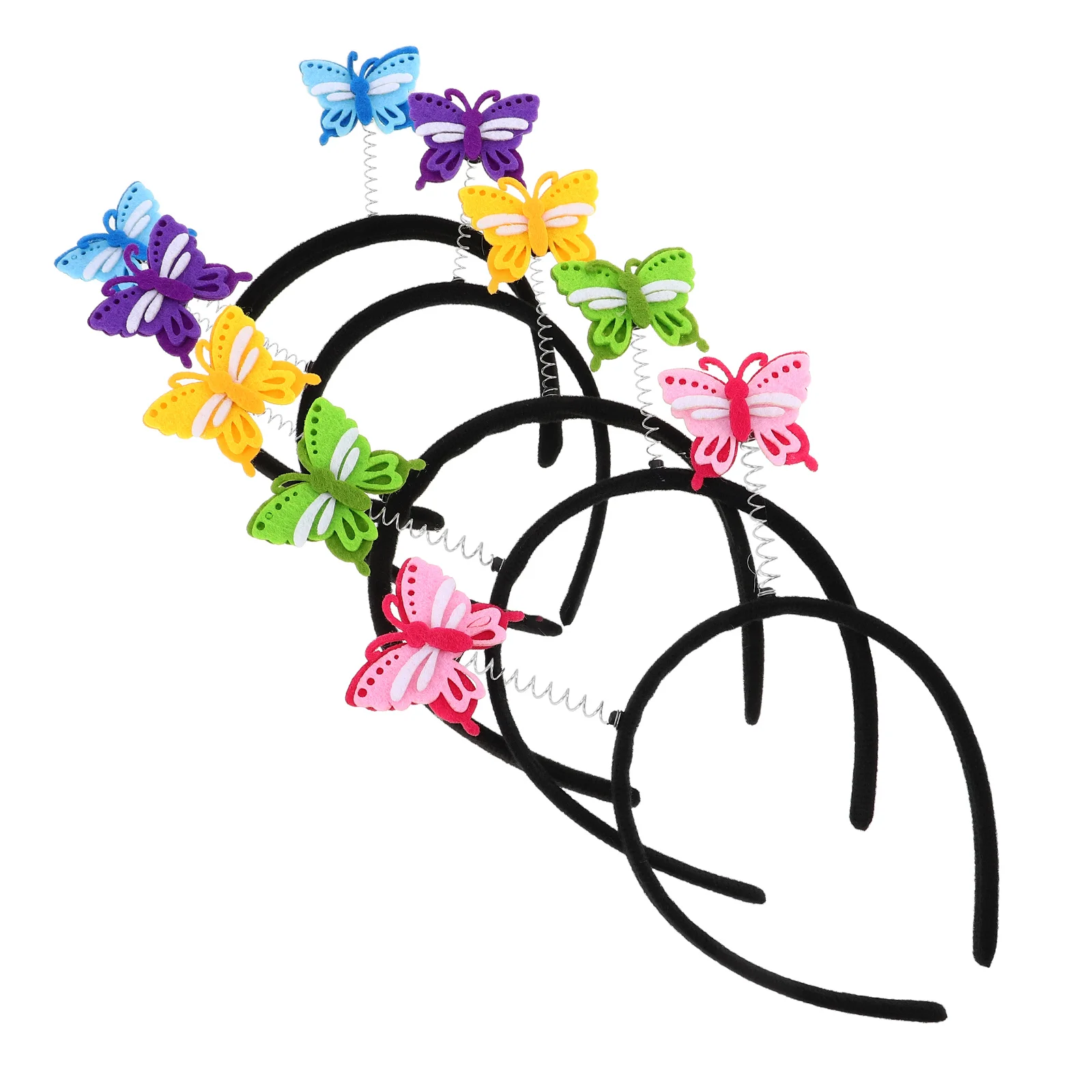 

5 Pcs Korean Version 's Butterfly Headband Toddler Polyester Cartoon Hair Hoop