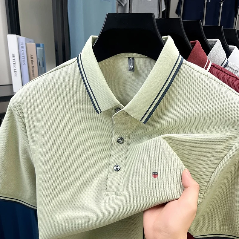 

100% purecotton high-end fashion brand custom embroidery new pattern polo shirt summer men's golf comfortable casual T-shirt top