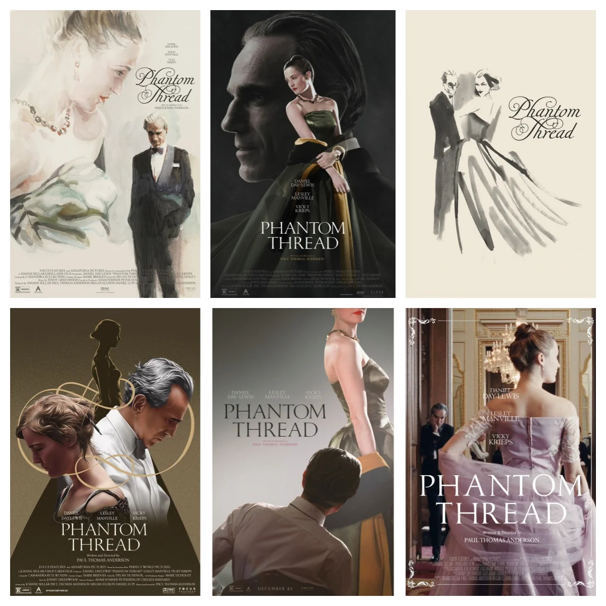 Movie PHANTOM THREAD Posters And Prints Wall Art Picture Abstract Home Decor