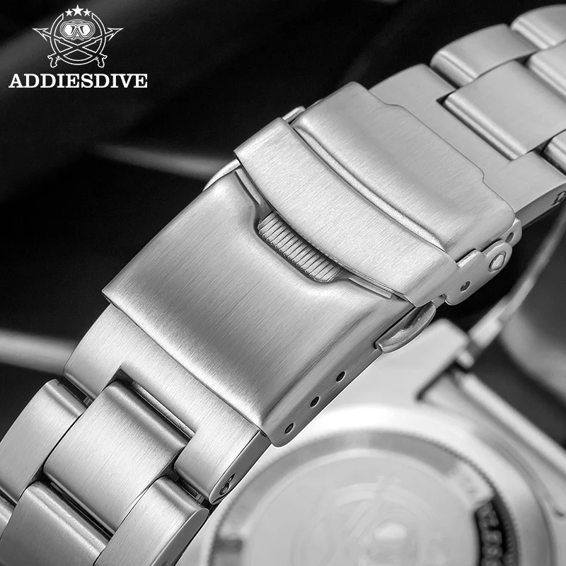 ADDIESDIVE New Men's Dive Watch 200m Waterproof Japanese Quartz Enamel Dial Ceramic Bezel Luminous Hands Stainless Steel Strap