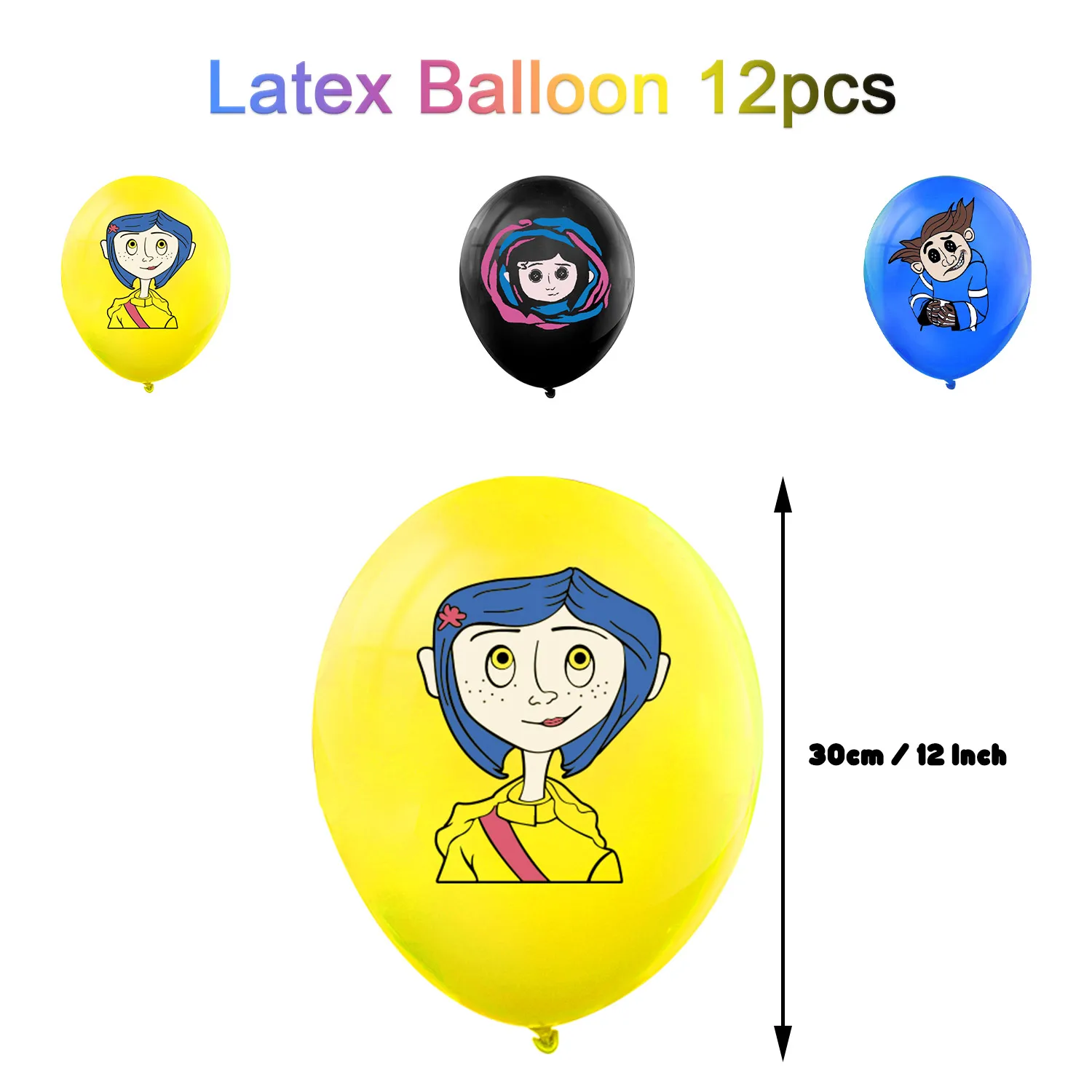 Coraline & The Secret Door Birthday Party Decoration Supplie Cake Decoration Banner Numbers Balloon Background Suit Baby Shower