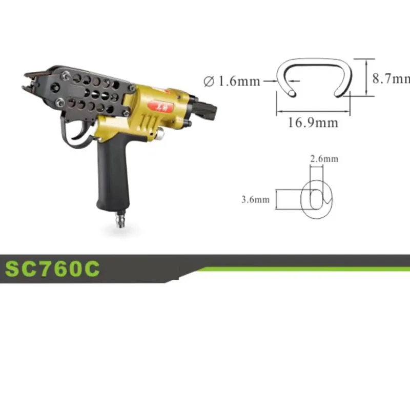 Pneu Pneumático Pistola De Prego, C Anel Alicata Ferramenta, Ar Tipo C Máquina, Qualidade Superior, SC7E, 760C