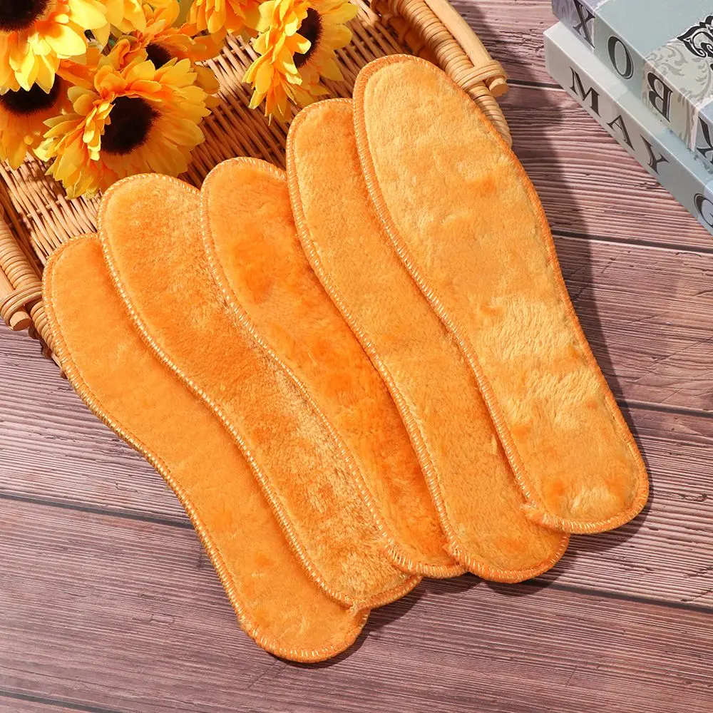 Winter Unisex Thick Warm Wool Felt Insoles Plush Breathable Anti-Odor Shoes Pad Fluffy Fleece Replacement Insoles for Shoes