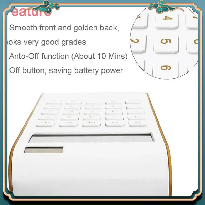 ABJG-4X Calculator, Slim Elegant Design, Office/Home Electronics, Dual Powered Desktop Calculator,Solar Power,10 Digits White