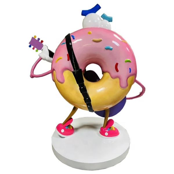 Hot Sale Unique High Quality Cute Fiberglass Doughnut Sculpture&Statue For Home Shopping Mall Candy Store Decoration