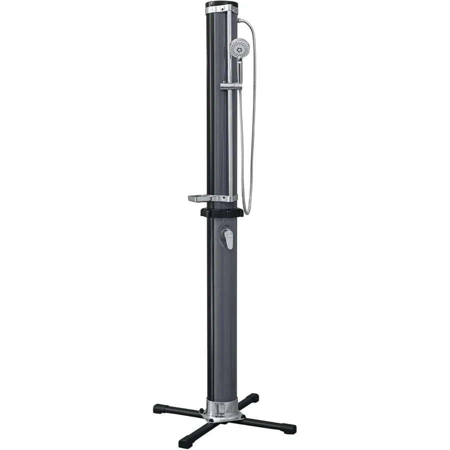 

Outdoor Solar Heated Shower with 9.2 Gallon Capacity Black Adjustable Shower Head Multiple Spray Settings Quick Connector