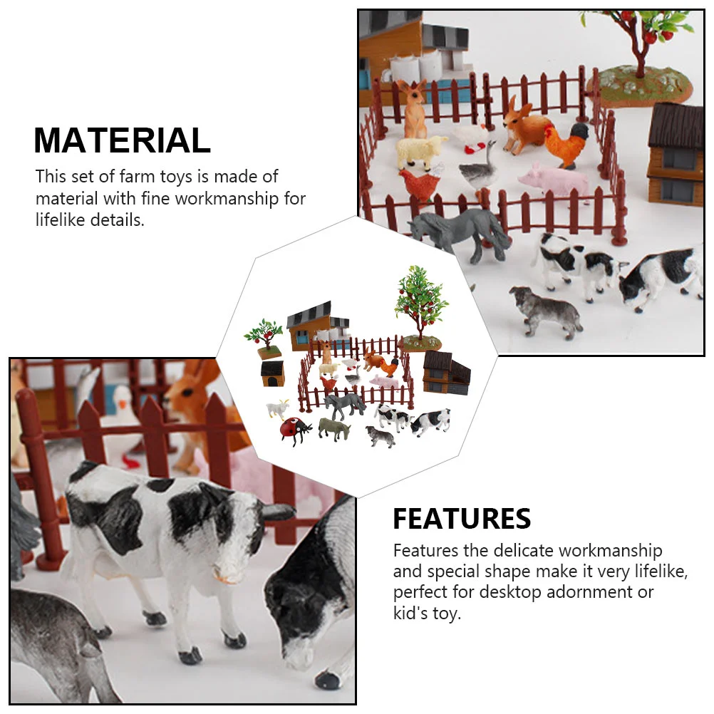 Animal Model Mini Farm Adornment Simulation Miniature Toy Plastic Scene Accessory Figurine Toys Toddler