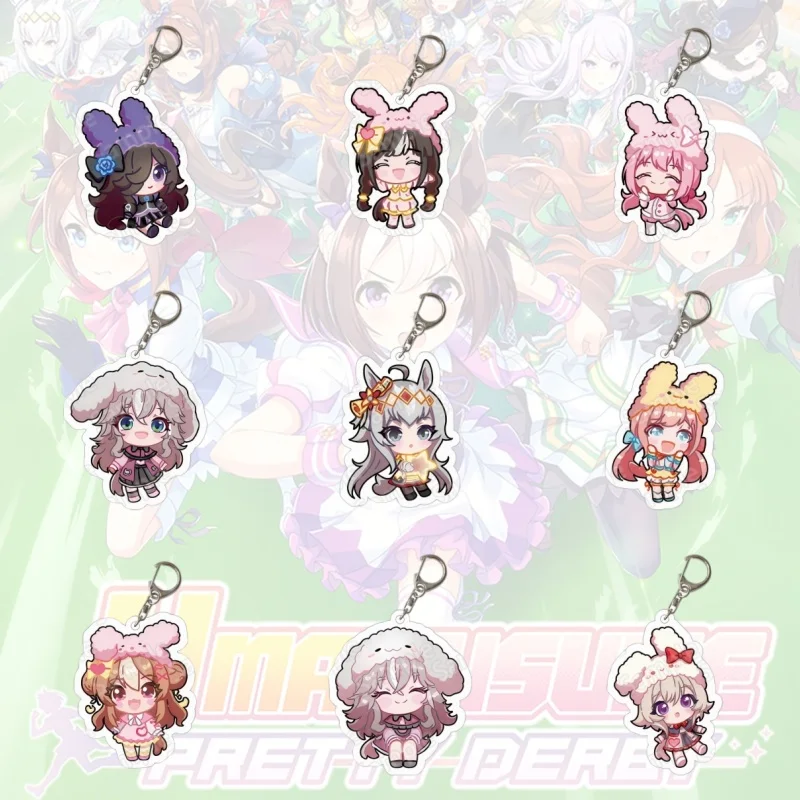 New Uma Musume Pretty Derby Keychains Acrylic Stand Ornaments Anime Oguri Cap Silence Suzuka Agnes Tachyon Clear Bliss Gifts