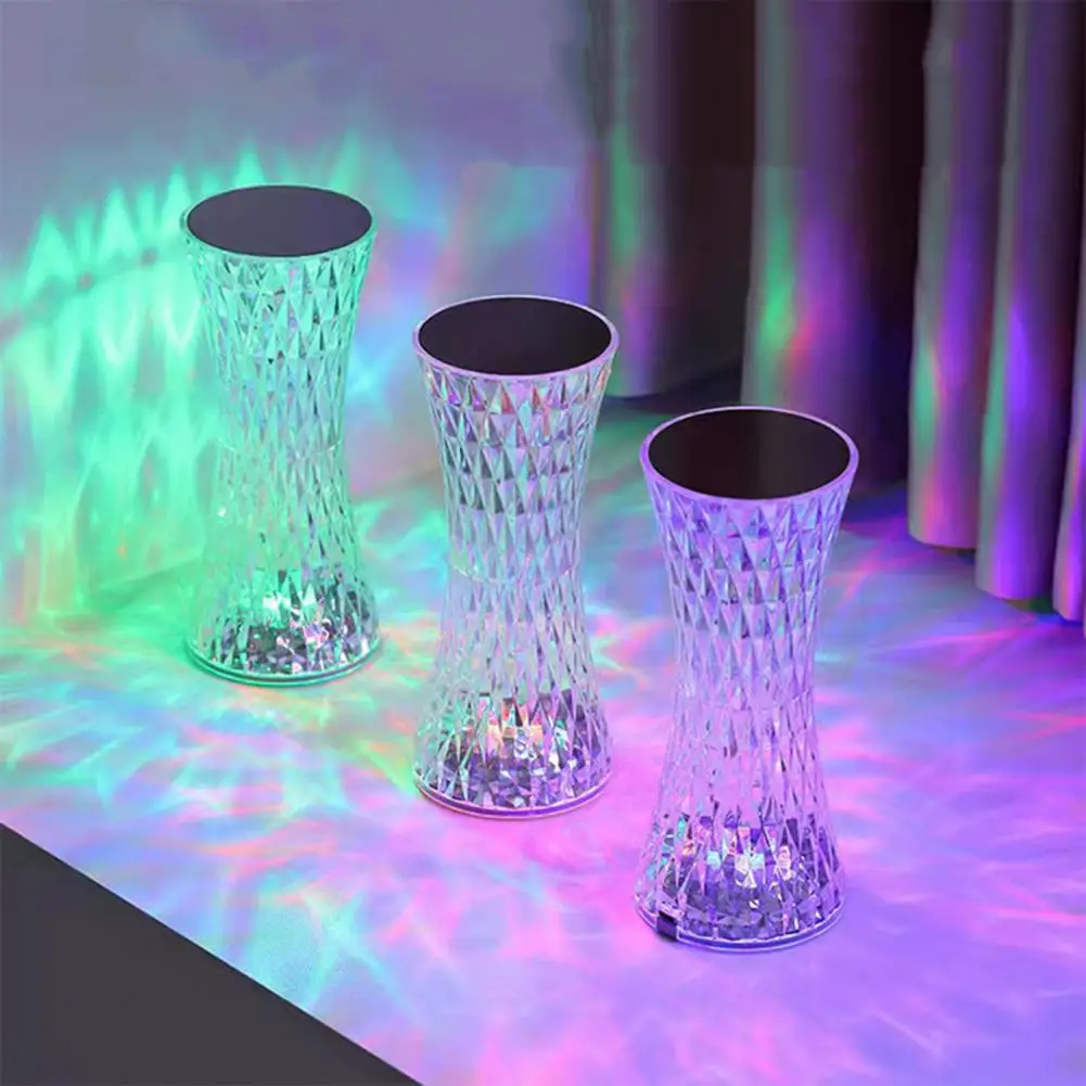 Night Light Bedside Nightstand Lamp Dimmable Rgb Bedside Lamp with Remote Control Glass Shade Multiple Colors for Bedroom