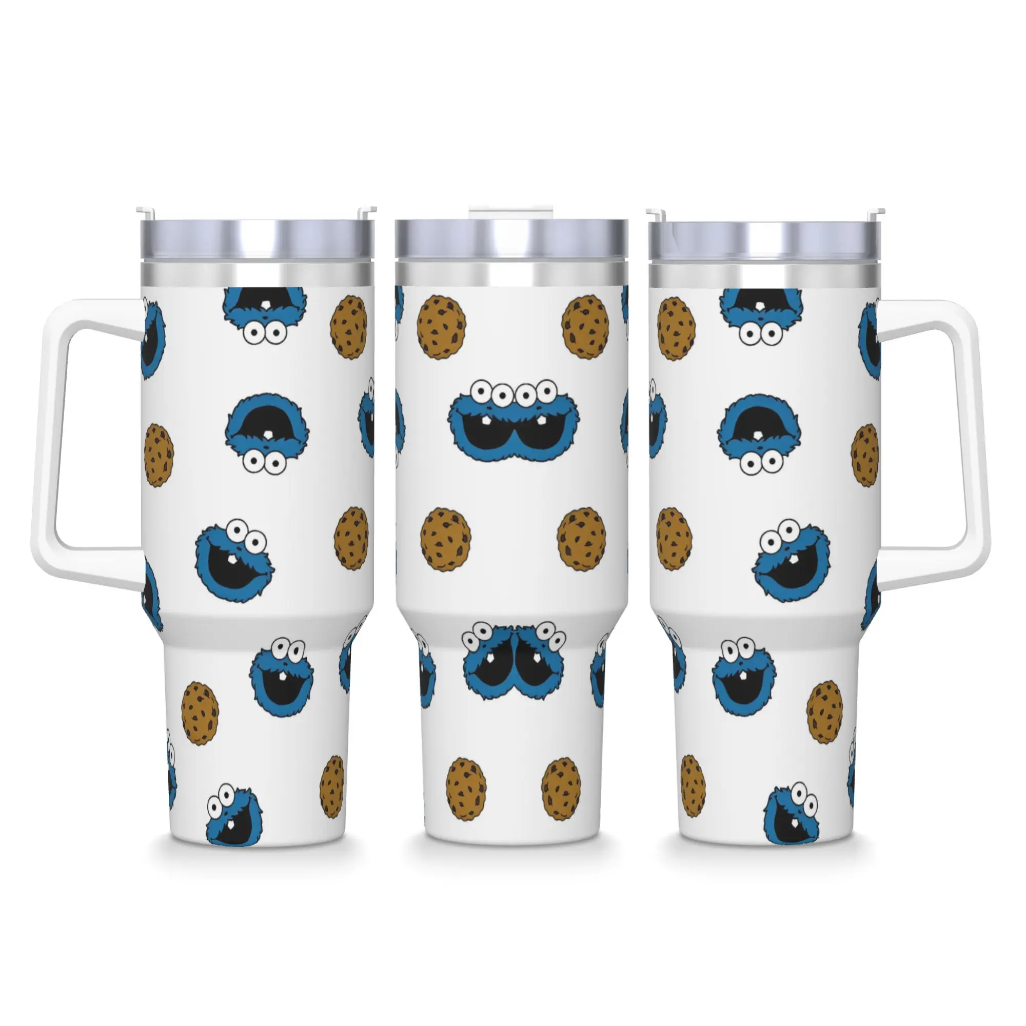 Stainless Steel Tumbler Cookie Monsters Thermal Cups  Heat Preservation Cold Drink Car Mugs Driving Graphic Water Bottle