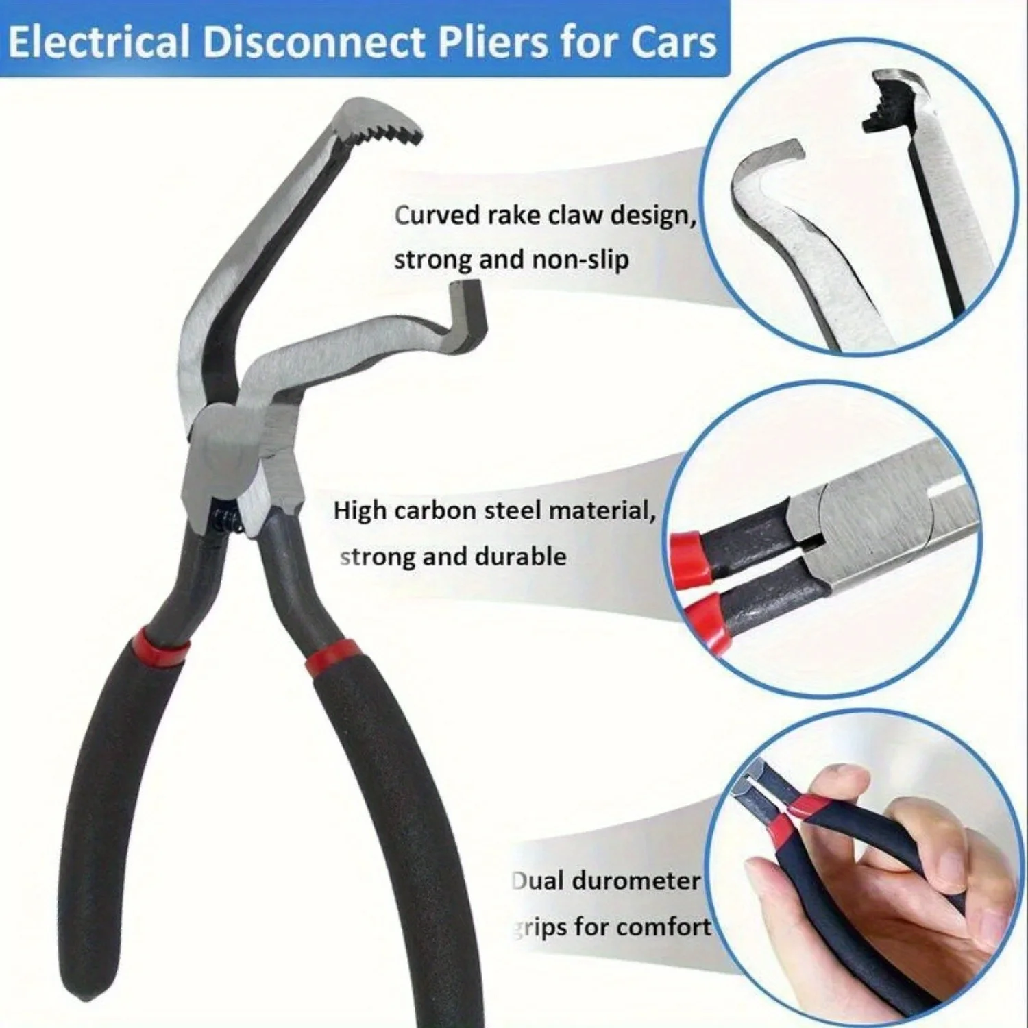 1PC Bent Head Electrical Disconnect Pliers , Car Fuel Line Wire Removal Plier for Automotive Interior Electrical Repair