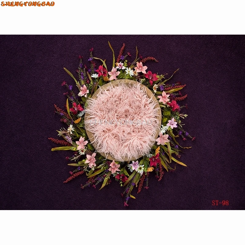 SHENGYONGBAO الوليد طفلة التصوير شجرة سوينغ والفراء خلفية عيد ميلاد الطفل مائة يوم خلفية الاستوديو XSE-13