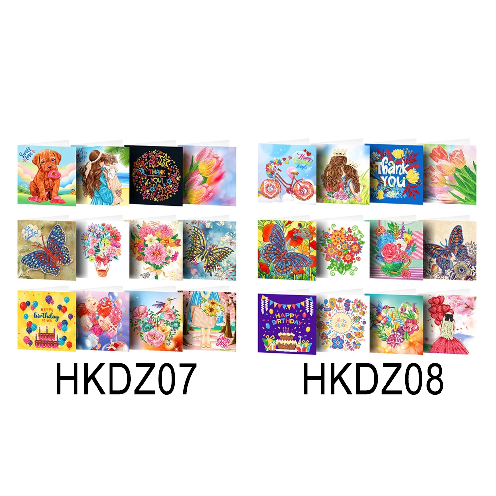 

12pcs DIY Diamond Painting Greeting Card Set Festival Theme Diamond Art Handmade Cards Creative Birthday & Thanksgiving Card Kit