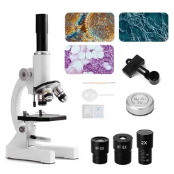 Microscope for Adults Kids 64X-2400X Magnification Compound Microscope with Microscope Slides Fill Light for Children Students