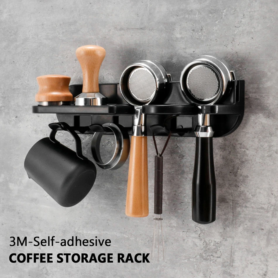 

51/54/58mm Wall Mount Coffee Set Storage Rack Puching Free Espresso Coffee Portafilters Holder Coffeeware Organizer Accessories