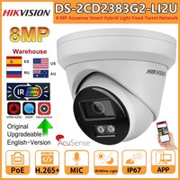 Hikvision 8MP IP Camera DS-2CD2383G2-LI2U Smart Hybrid Light Acusense Built-in Arrayed Dual Mic Colorful Turret Network Camera