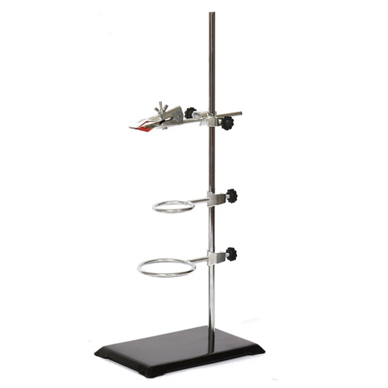 Laboratory Grade Metalware Support Stand, Cork Lined Burette Clamp With 2 Retort Ring (2Inch,3Inch Dia)